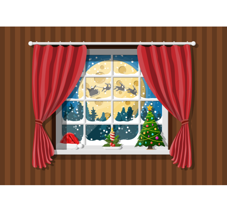 Wall mural christmas festive window display - TenStickers