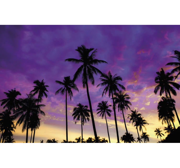 Palm Silhouettes Sunset nature wall mural - TenStickers