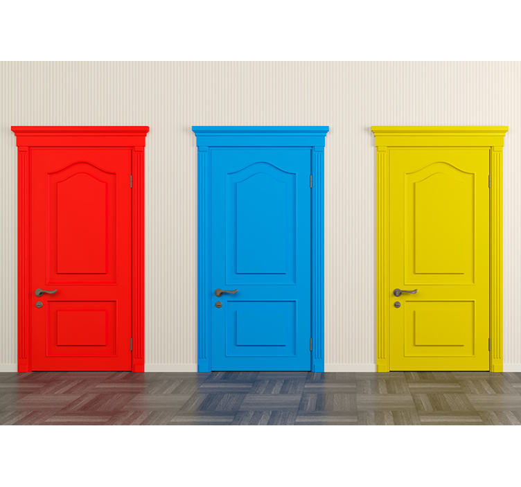 Other wall mural pattern colorful door designs - TenStickers