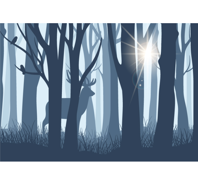 Forest wall mural tranquil woodland landscape - TenStickers
