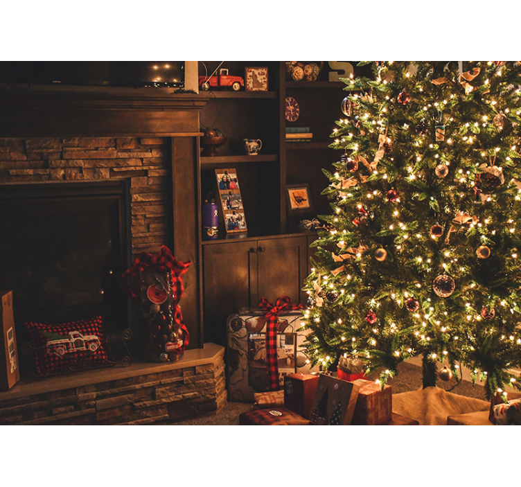 Wall mural christmas celebratory tree lights - TenStickers