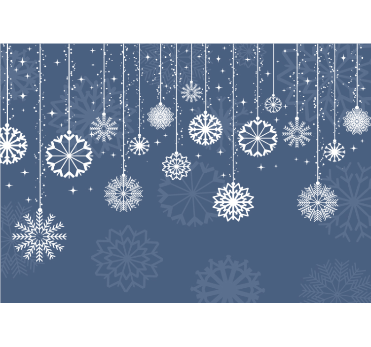 Falling Snowflakes wall mural christmas - TenStickers