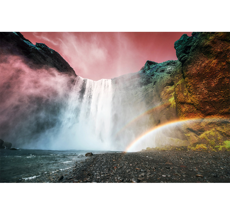 Waterfall wall mural grand cascade view - TenStickers