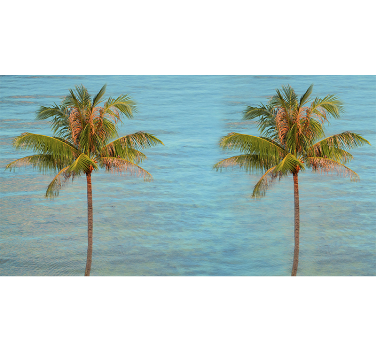Nature wall mural tranquil palm oasis - TenStickers