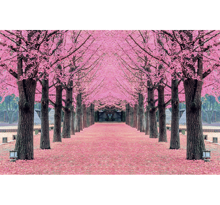 Huge pink tree tree wall mural - TenStickers