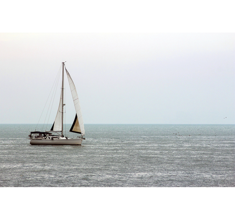 Sea wall mural sailboat on ocean - TenStickers