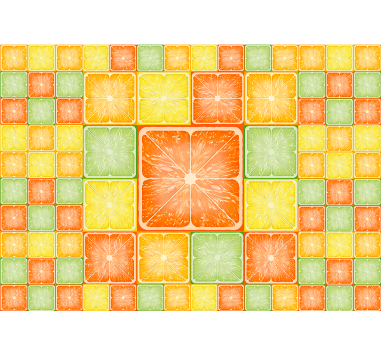 Flowers wall mural citrus slice design - TenStickers