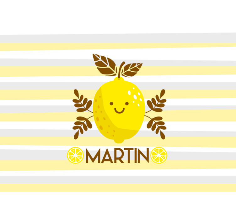 Childrens bedroom wall mural smiling lemon decor - TenStickers