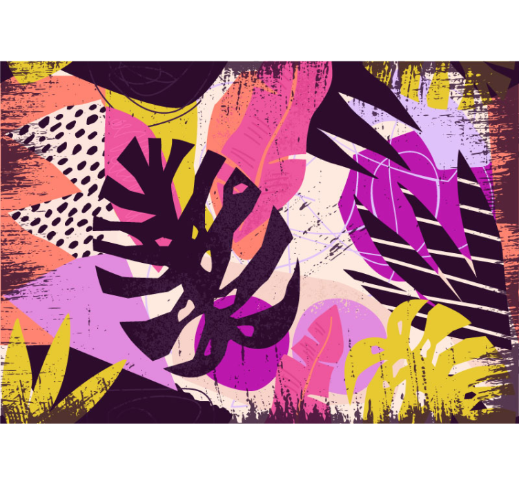 Vibrant colorful shapes abstract mural wallpaper - TenStickers