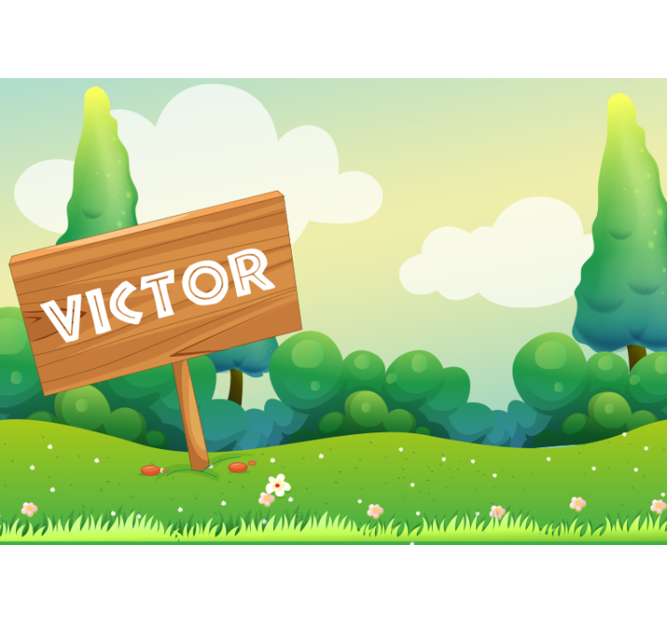 Playful Green Landscape childrens bedroom wall mural - TenStickers