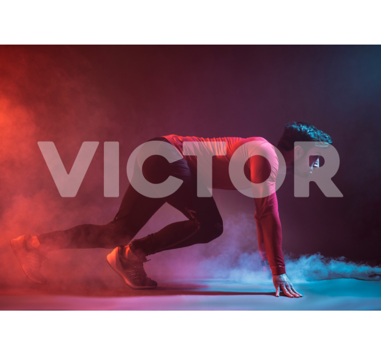 Dynamic Runner Silhouette wall mural people - TenStickers