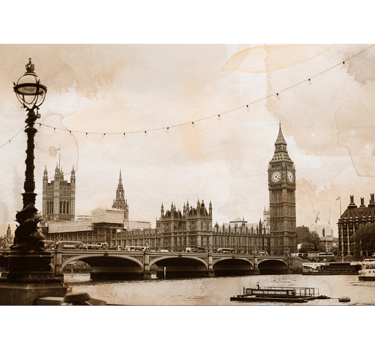 London wall mural historic london skyline art - TenStickers