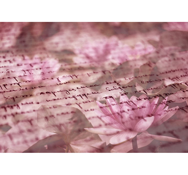 Delicate Floral Script flowers wall mural - TenStickers