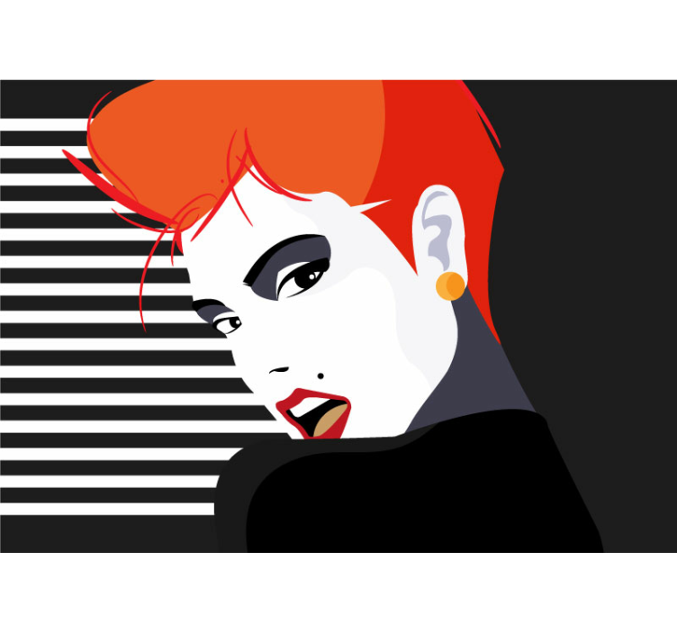 Wall mural painting stylish portrait detail - TenStickers