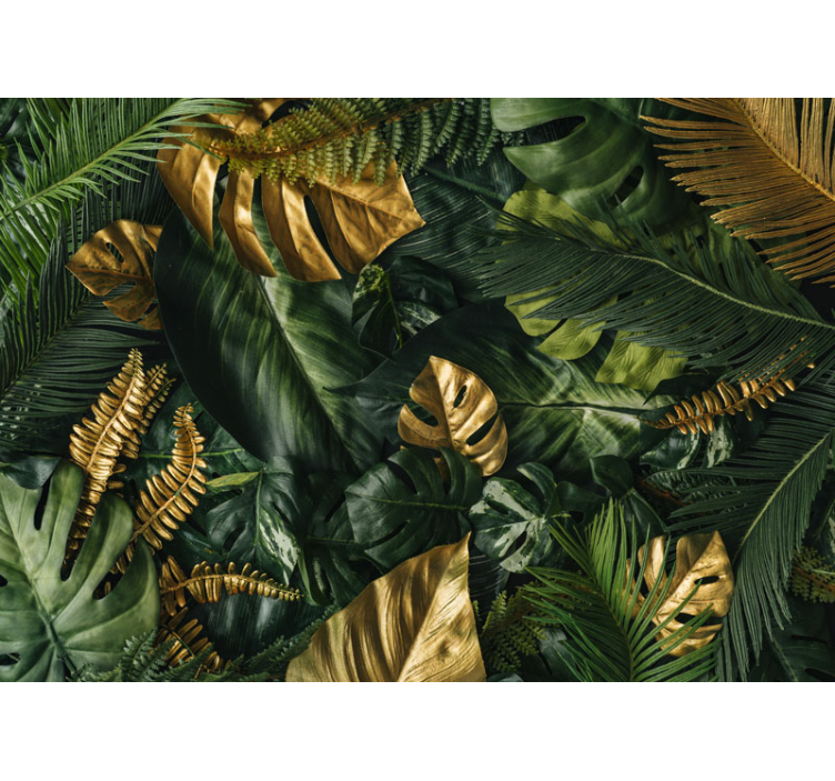 Vibrant Tropical Foliage wall mural jungle - TenStickers