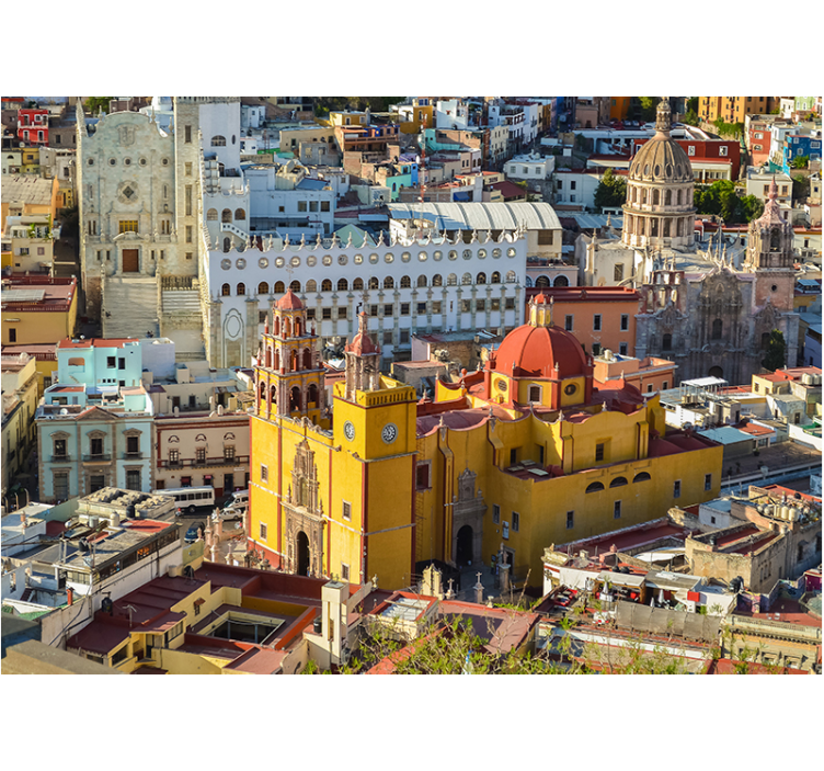 Historic Yellow Cathedral wall mural city - TenStickers