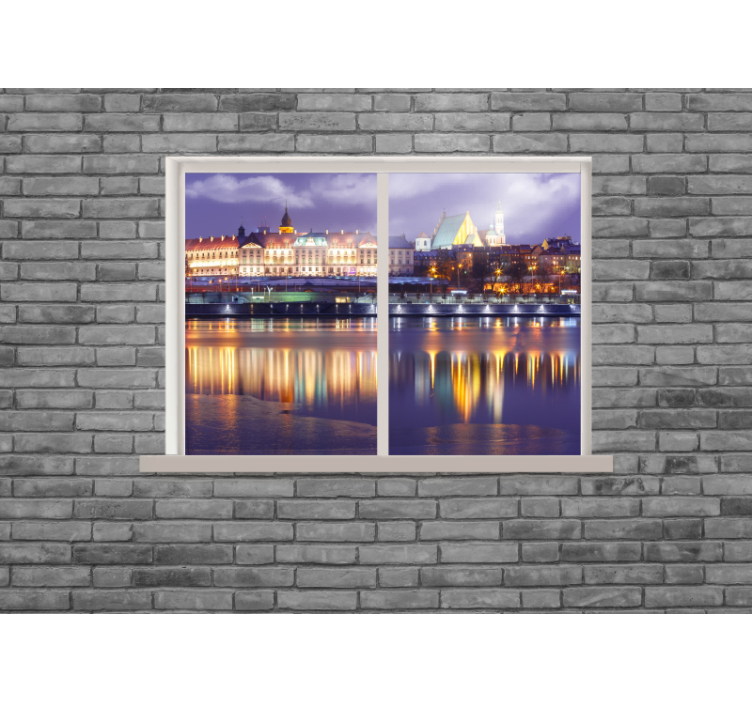 Wall mural city urban night glow - TenStickers