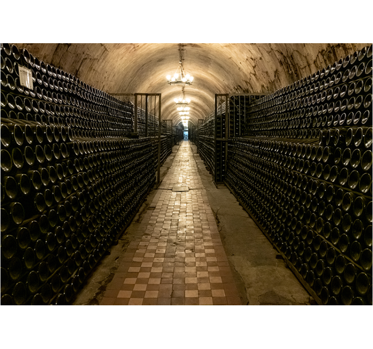 Wall mural city wine cellar aisle - TenStickers