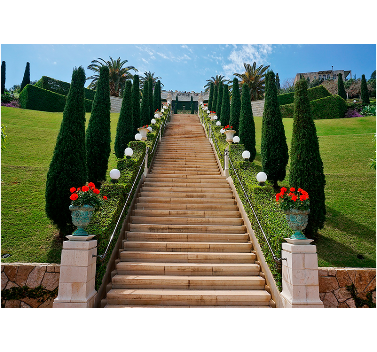 Stairway garden path landscape wall mural - TenStickers