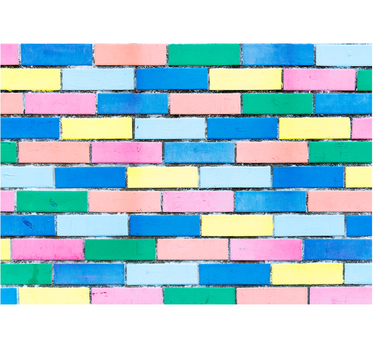 Pastel Brick Motif wall mural pattern - TenStickers
