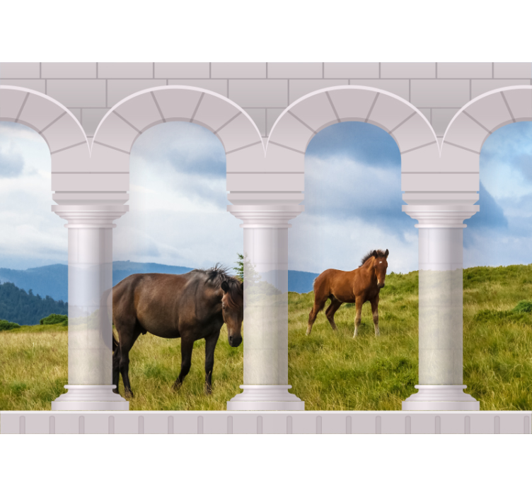 Majestic horses view other wall mural animals - TenStickers