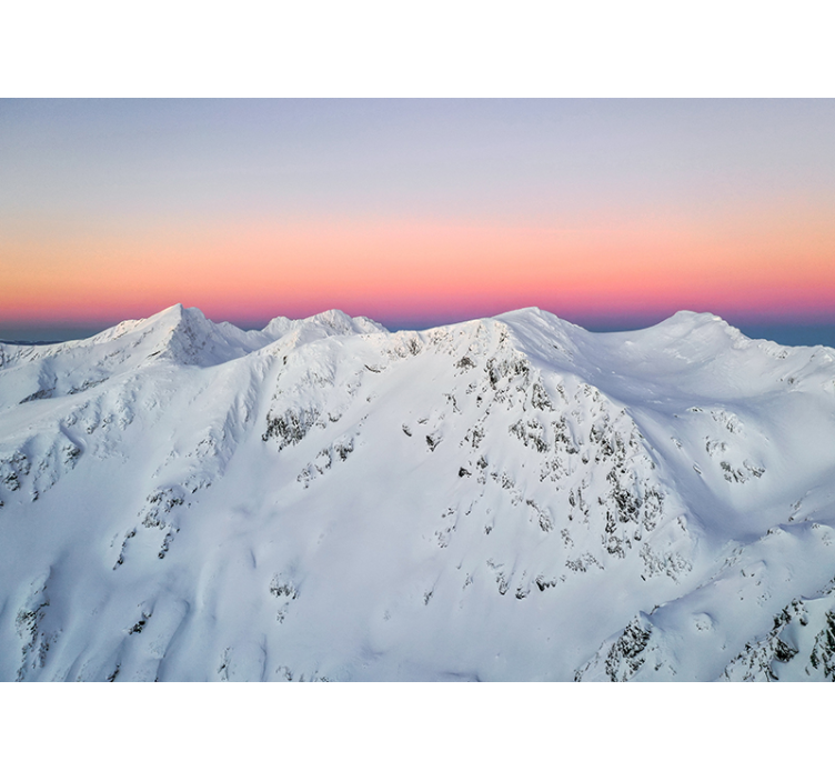 Snowy Peaks Sunset mountain wall mural - TenStickers