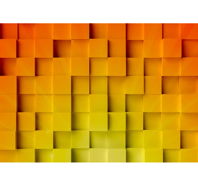 Wall mural pattern geometric cube design - TenStickers