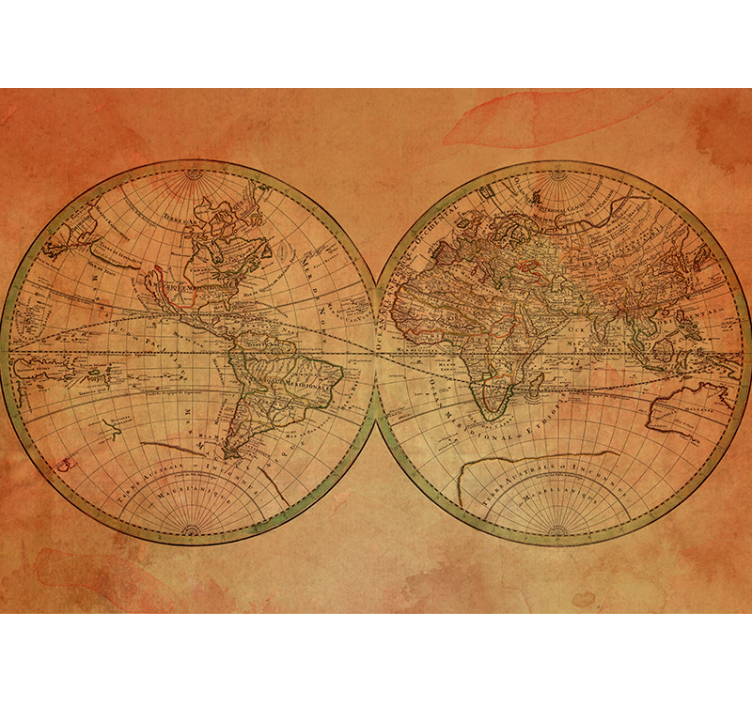 Wall mural world map vintage global atlas - TenStickers