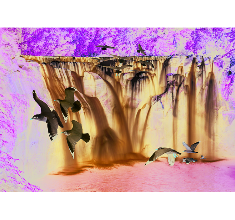 Waterfall wall mural majestic waterfall flight - TenStickers
