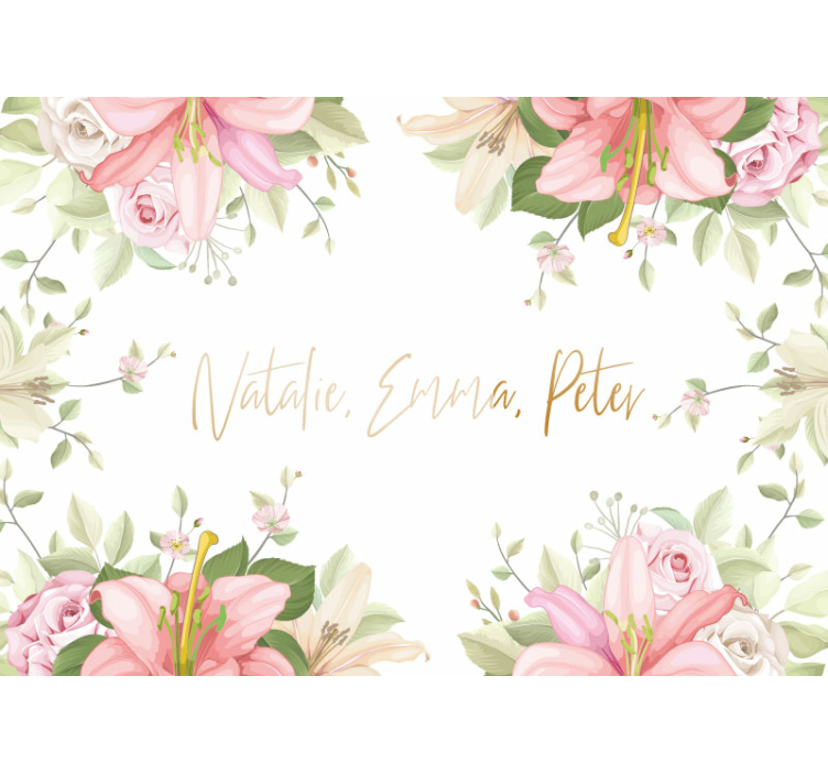 Personalized Floral Arrangement flowers wall mural - TenStickers