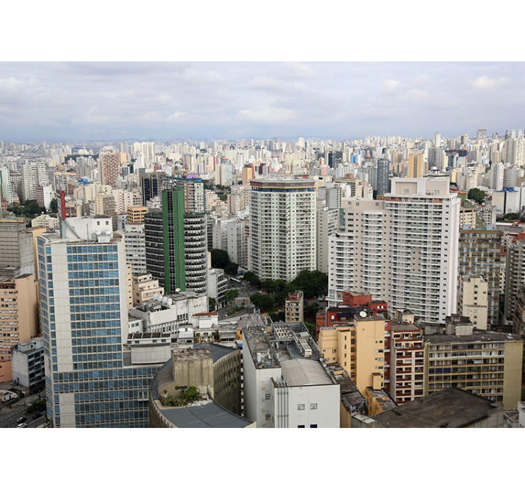 Cityscape Perspective wall mural city - TenStickers