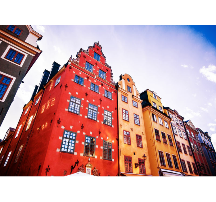 Colorful Historic Buildings wall mural city - TenStickers