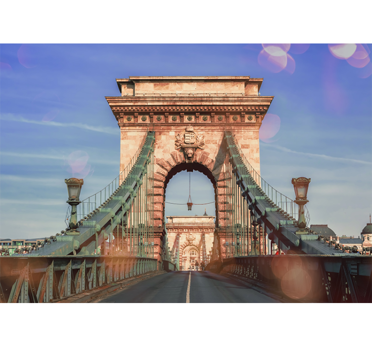 Wall mural city chain bridge vista - TenStickers