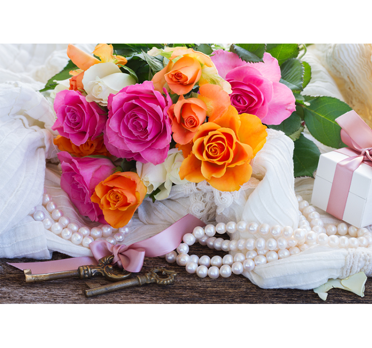 Rose Bouquet Arrangement flowers wall mural - TenStickers