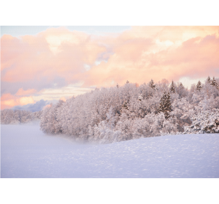 Nature wall mural snowy forest landscape - TenStickers