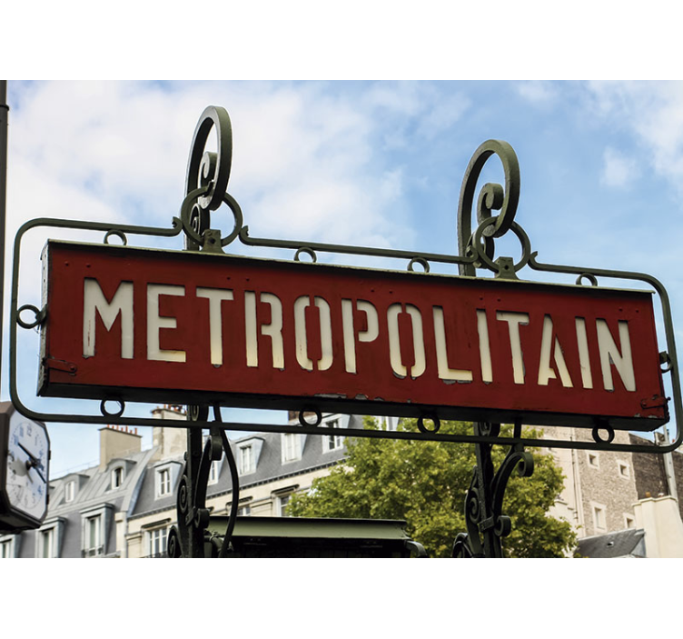 METROPOLITAIN Sign wall mural paris - TenStickers