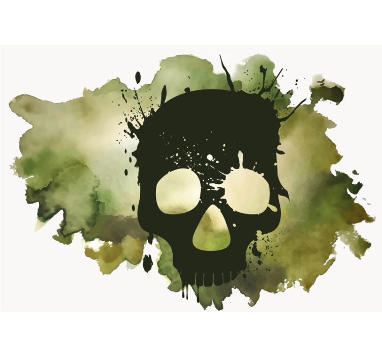 Artistic skull splash urban art wall mural - TenStickers