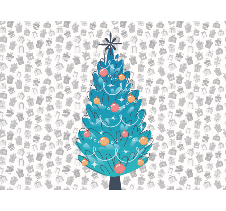 Festive Animal Gathering wall mural christmas - TenStickers