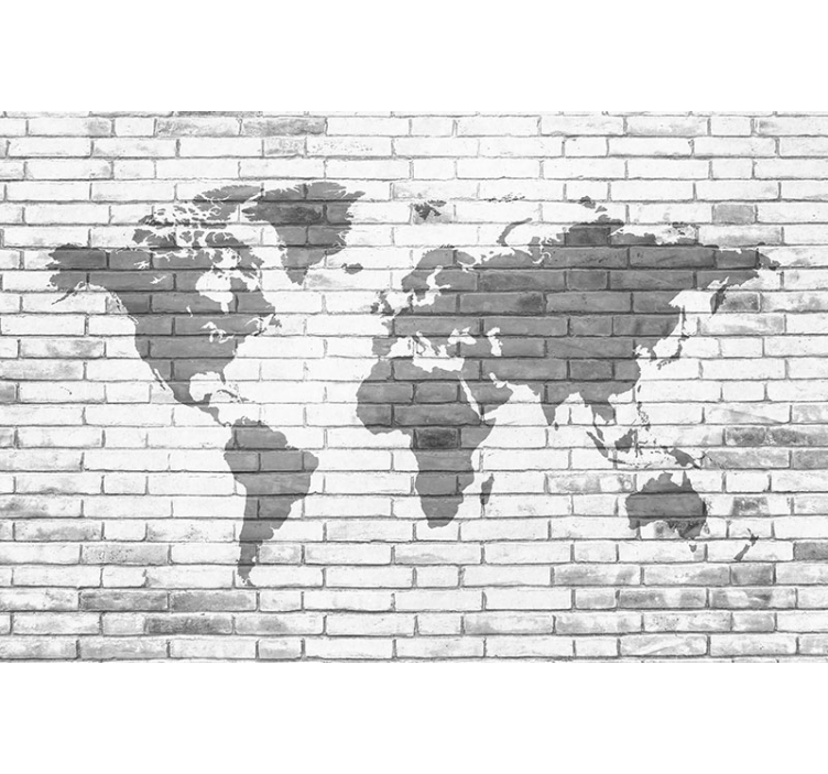 Wall mural world map global map outline - TenStickers