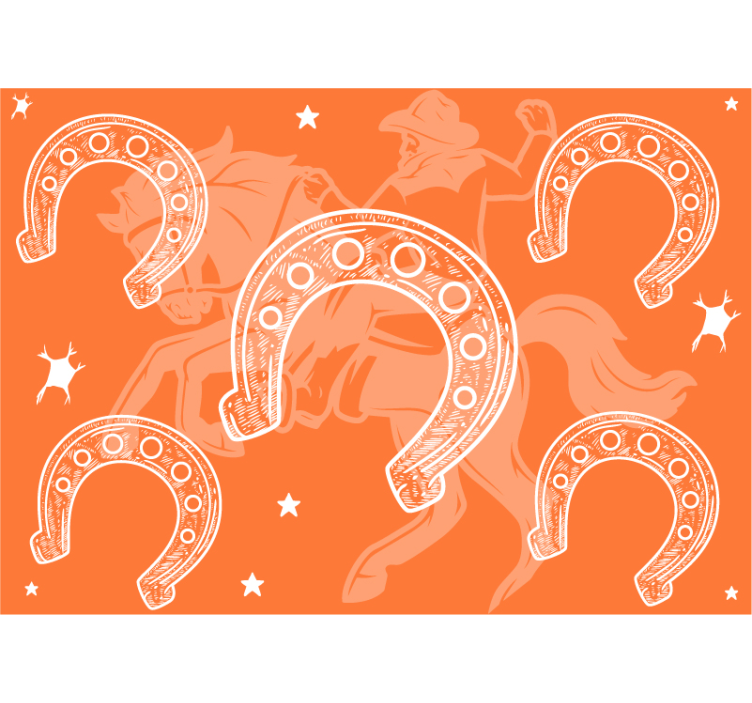 Automotive wall murals horseshoe rodeo scene - TenStickers