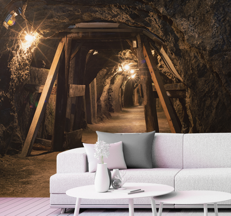 Landscape wall mural cave passageway scene - TenStickers