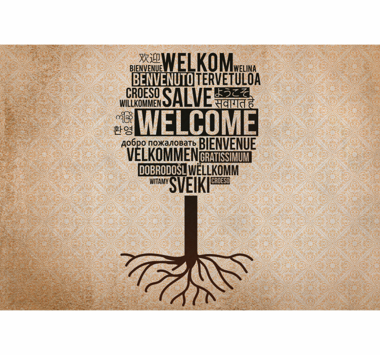 Wall mural text welcome in various languages - TenStickers