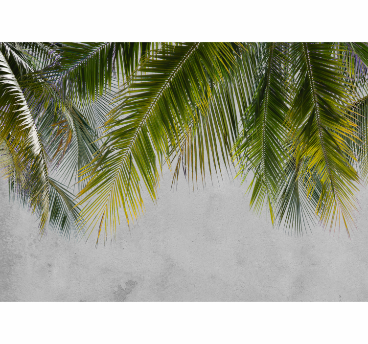 Palm leaves hanging living room wall mural - TenStickers