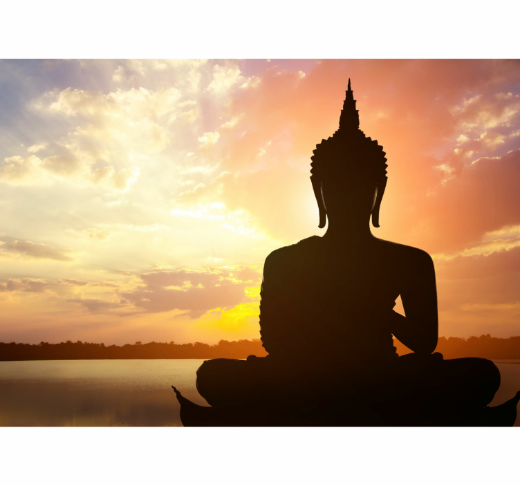 Wall mural buddha buddha silhouette sunset - TenStickers