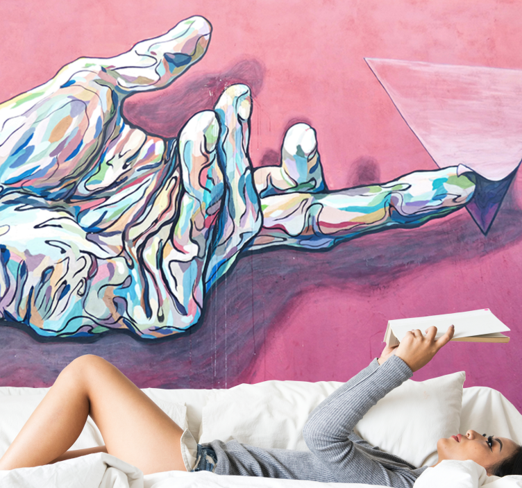 Abstract Hand Gesture wall mural painting - TenStickers