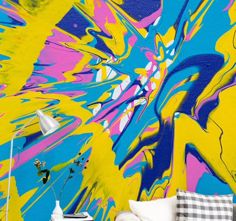 Abstract mural wallpaper colorful energy burst - TenStickers