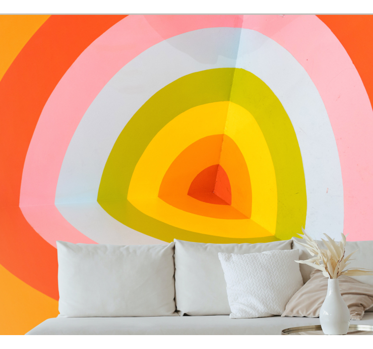 Abstract mural wallpaper colorful layered arches - TenStickers