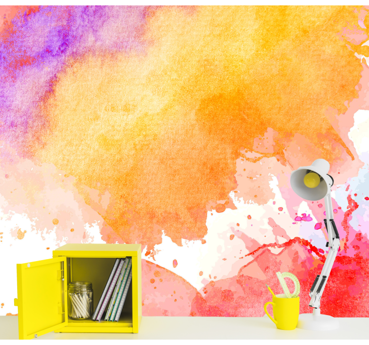 Abstract mural wallpaper colorful watercolor explosion - TenStickers