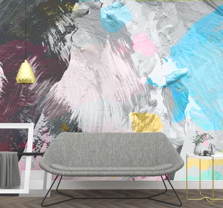 Abstract mural wallpaper dynamic paint strokes - TenStickers