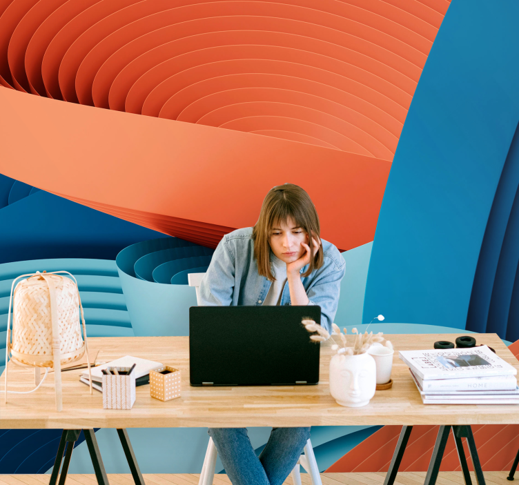 Abstract mural wallpaper dynamic paper layers - TenStickers